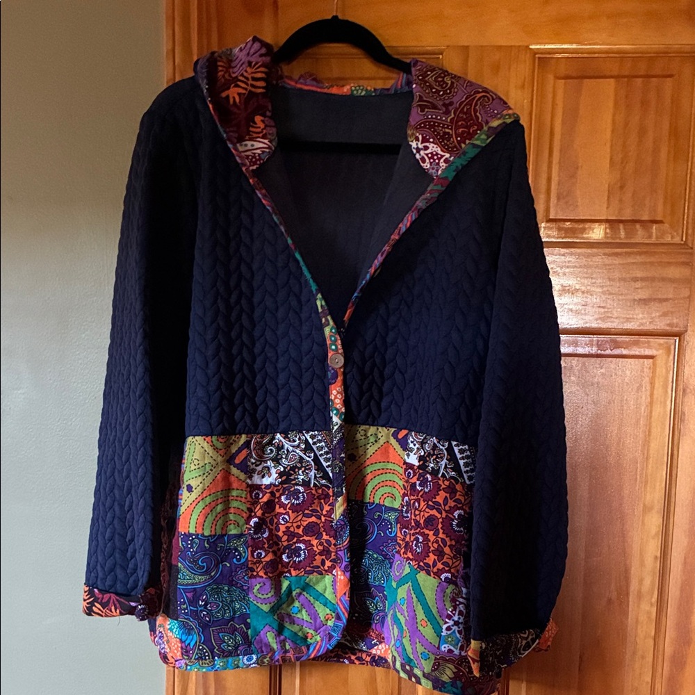 Colorful Patchwork Women's Hooded Jacket